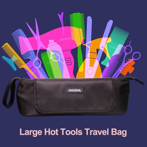 ANGENIL Black Hair Tool Travel Bag with Heat Resistant Mat