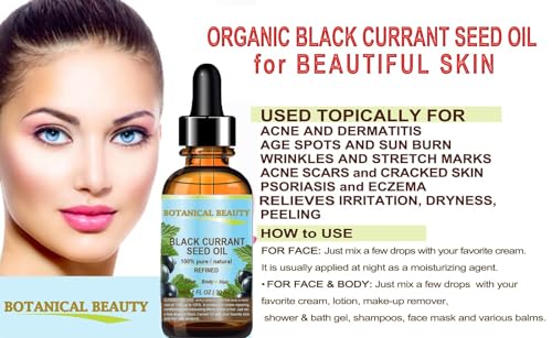 Botanical Beauty 100% Pure Black Currant Seed Carrier Oil - 1 Fl Oz