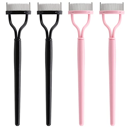 Eyelash Separator Tool Set - 4 Metal Lash Combs for Perfect Lashes