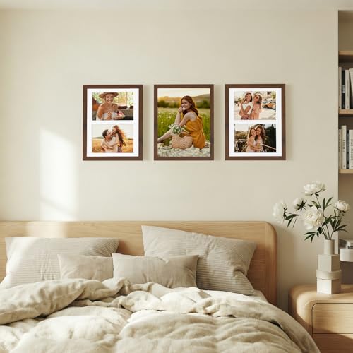 decorUhome 8.5x11 Collage Picture Frame for 2 Photos - Brown