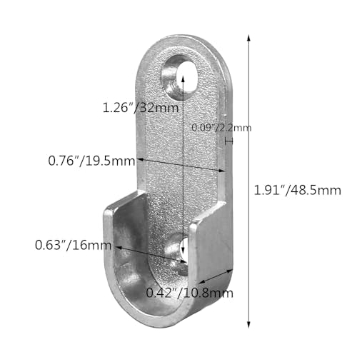 Alamic Oval Closet Rod End Supports - 12 Pack with Screws