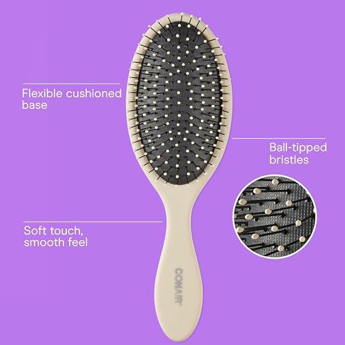 Conair 3-Pack Detangling Hair Brushes for All Hair Types