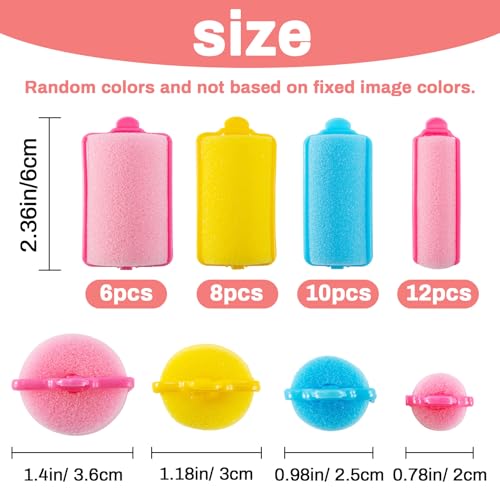 MAQIHAN 36PCS Foam Hair Rollers - Heatless Curlers for All Hair Types