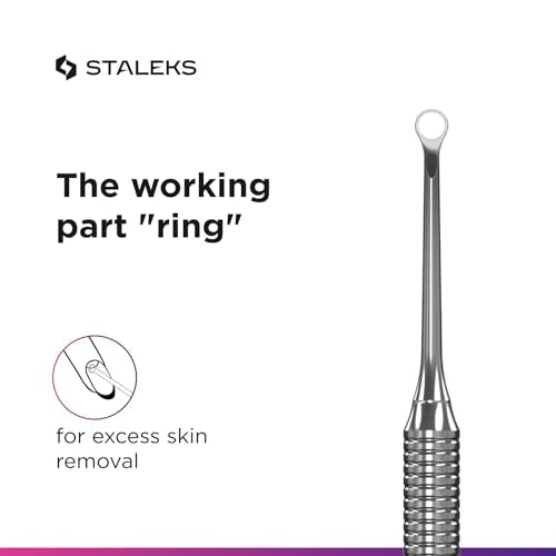 Staleks Pro Expert 51 Cuticle Pusher Tool – Ergonomic Stainless Steel Manicure Tool