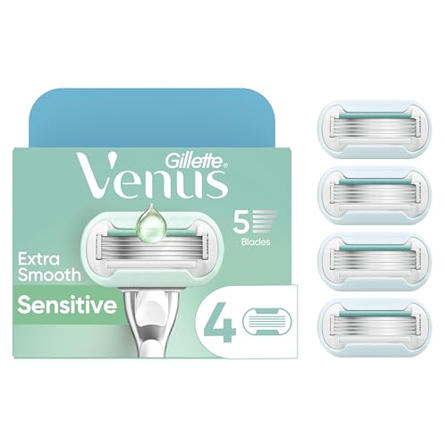 Gillette Venus Deluxe Smooth Sensitive Razor Blade Refills, 4 Count