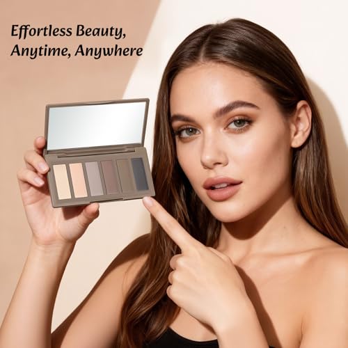 LANDMOON Neutral Matte Mini Eyeshadow Palette - 6 Colors, Long-Lasting & Vegan