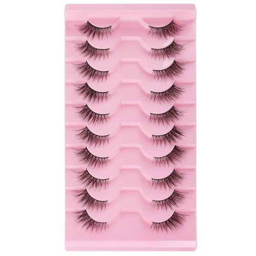 Gjinxi 3D Wispy Half Lashes - Natural Look Faux Mink 10 Pairs