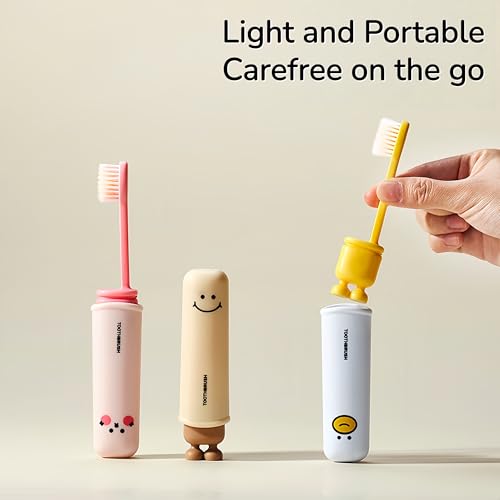 Travel Folding Toothbrush with Cover - Compact & Hygienic Design