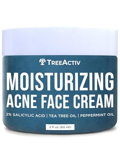 TreeActiv Acne Cream with 2% Salicylic Acid, Oil-Control Face Moisturizer