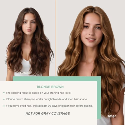 Fvquhvo Blonde Brown Hair Dye Shampoo 3-in-1, Instant Color & Care (Variation: Blonde Brown)