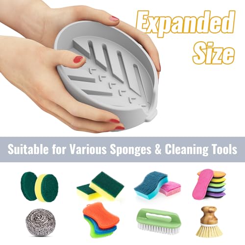 NiHome Silicone Sponge Holder - Self-Draining Kitchen Sink Caddy