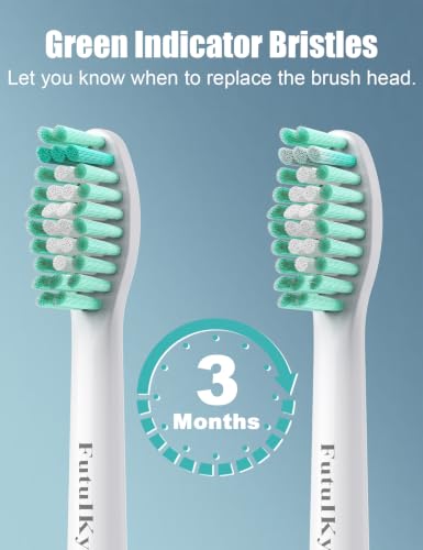 Futulkyus Replacement Brush Heads for Philips Sonicare, 8 Pack, White
