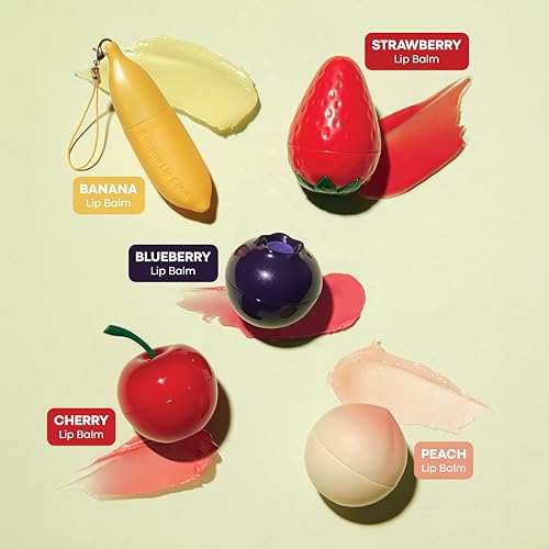 TONYMOLY Mini Fruit Lip Balm Set with Strawberry Extract & Shea Butter