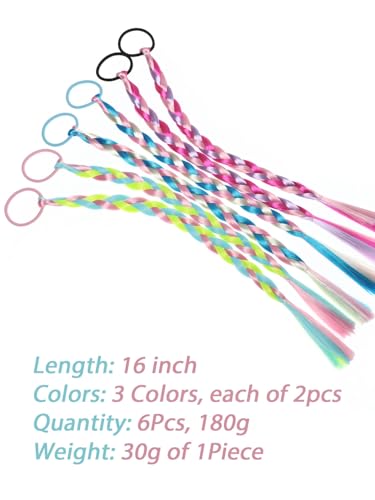 TASHEEMA Colorful Kpop Purple Hair Extensions 24 Inch Clip-In Ponytail Set of 6 (3 Colors, 16 Inch Pack of 8) for Women
