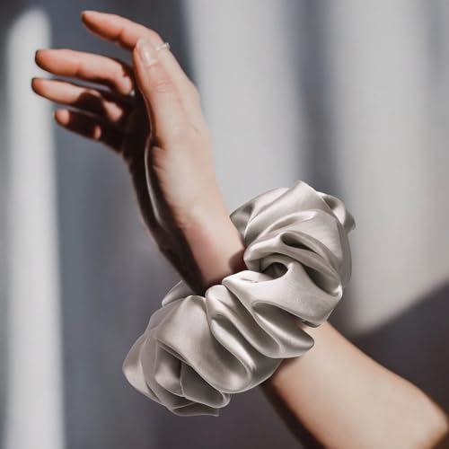 CEELGON Extra Large Satin Hair Scrunchies for Thick Hair, 6-Pack
