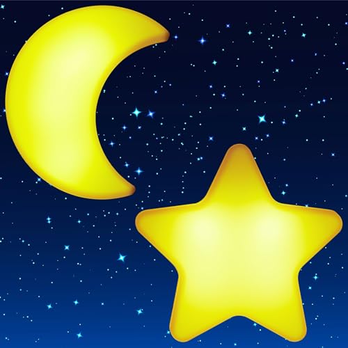 Mudder Plug-In Moon & Star Night Lights - Soft LED Wall Lamp