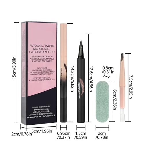 Lezauesy Waterproof Eyebrow Pencil Set - Long-Lasting Natural Brow Pen (2 Pcs)