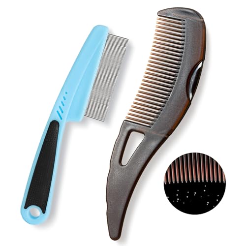 Stainless Steel Dandruff Comb Set for Scalp Care - 2 Combs