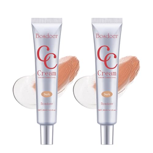 Bosdoer Color-Correcting CC Cream 2PCS Dark Shade, Hydrating & Sensitive-Friendly