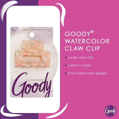 Goody Large Watercolor Claw Clip - Pink Slideproof Hair Accessory