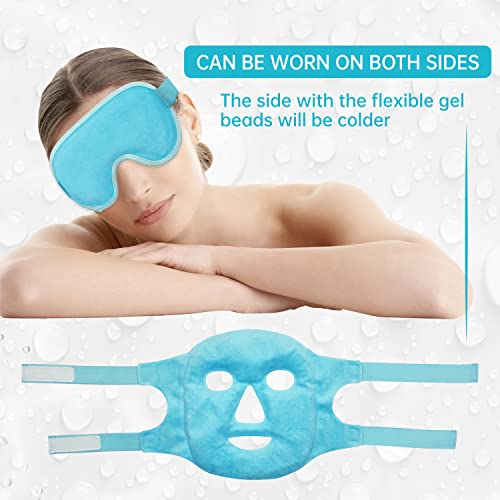 ZNÖCUETÖD Blue Cooling Mask Ice Pack for Face & Eyes - Hot/Cold Compress