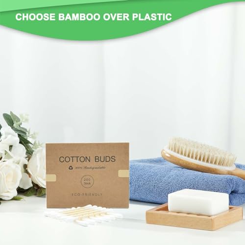 400 Eco-Friendly Bamboo Cotton Swabs | Biodegradable Q Tips