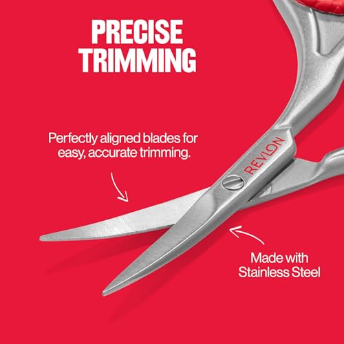 Revlon Nail Scissors Curved Blade 1 Pack Stainless Steel Precision Nail Tool
