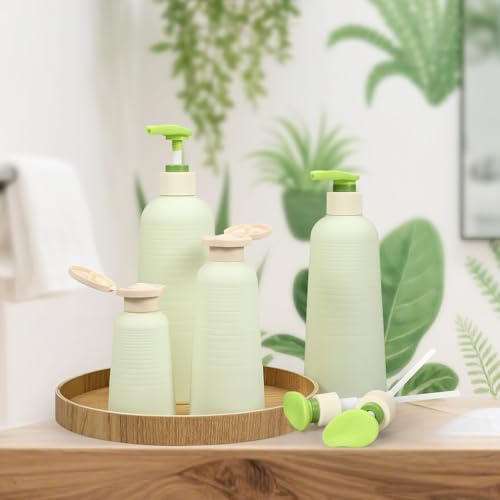 UMETASS 3.4oz Travel Refillable Shampoo Bottle - Green, Locking Pump, 2 Pack