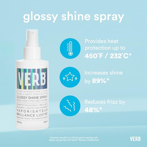 Verb Glossy Shine Spray | Hydrating Heat Protectant for Hair