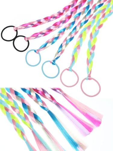 TASHEEMA Colorful Kpop Purple Hair Extensions 24 Inch Clip-In Ponytail Set of 6 (3 Colors, 16 Inch Pack of 8) for Women