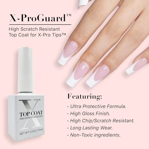 SXC Cosmetics X-Pro Tips Top Coat & Glue Gel Set for French Nails