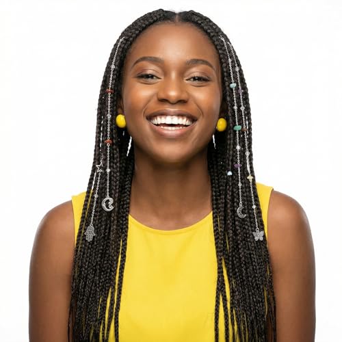 5-Piece Hair Charms Set for Black Women - Colorful Braid Jewelry