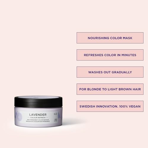 Maria Nila Color Refresh Lavender Hair Mask, 3.4 Fl Oz Vegan Color Pigment
