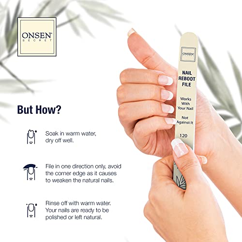 Onsen Professional Nail File - 20-Pack Double-Sided 120/180 Grit