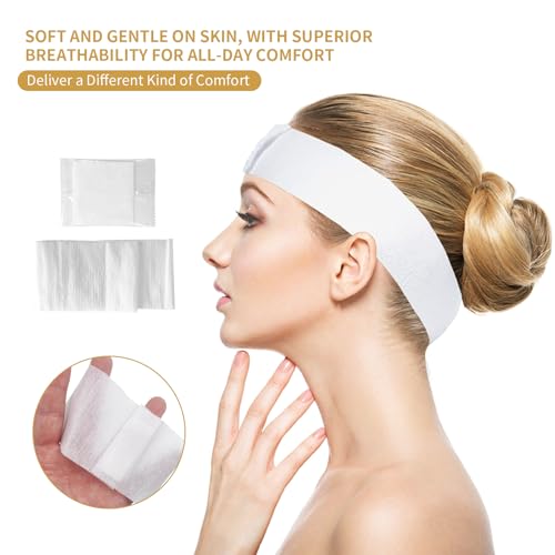 MoyRetty 40-Pack Disposable Elastic Facial Headbands for Spa & Skincare - Adjustable & Soft