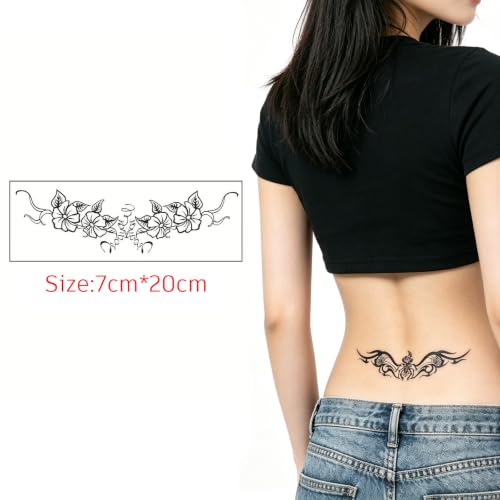 LARYEECHA Waist Totem Y2K Temporary Tattoos - 18 Sheets Waterproof Body Art for Women & Girls