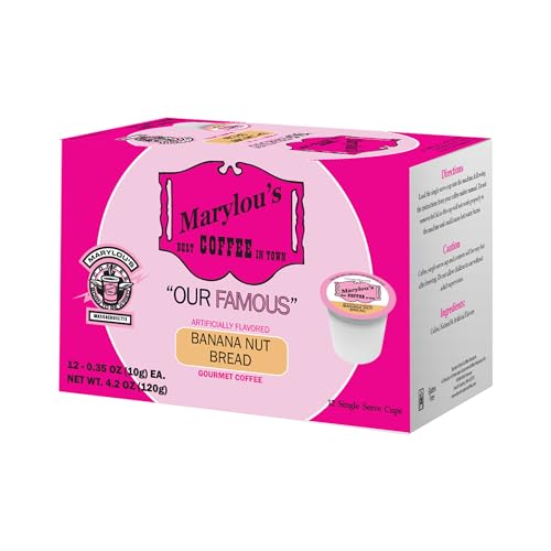 Marylou's Banana Nut Bread Flavored Coffee Pods - 12 Single Serve Cups