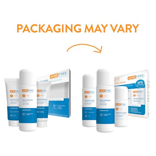 AcneFree 24Hr Acne Clearing System for Sensitive Skin - 3-Step Kit with 1.5% Salicylic Acid