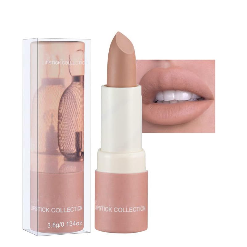 AKARY Long Lasting Matte Nude Lipstick - Eco-Friendly Paper Tube