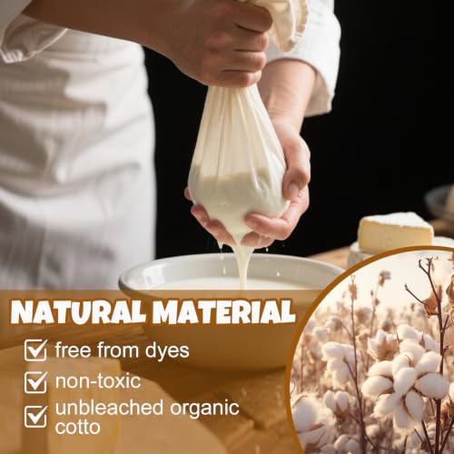 15-Pack Organic Cotton Cheese Cloths, 20x20 Inch, Reusable for Straining & Cooking