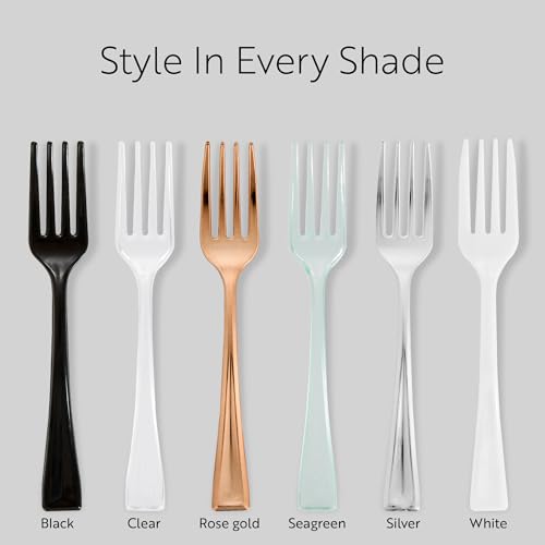 Black Plastic Mini Forks - 4 Inch Disposable Cutlery, 100 Pack