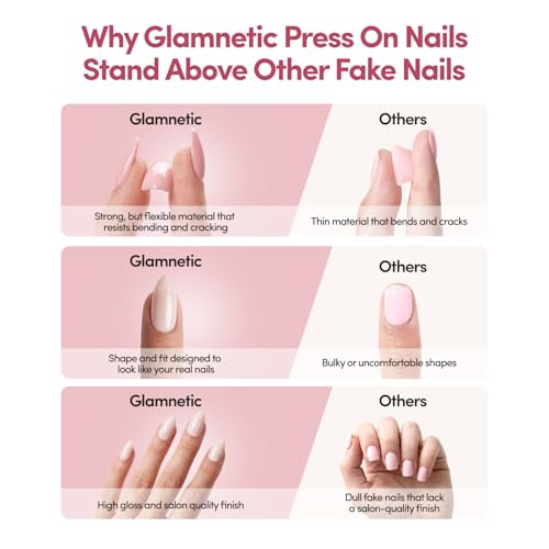 Glamnetic Polka In Positano Press On Nails - Short Almond 30 Pc Kit