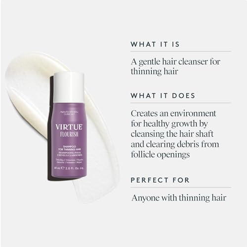 VIRTUE Flourish Sulfate Free Travel Size Shampoo for Thinning Hair & Volume
