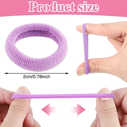 400 Pcs Baby Hair Ties - Soft Cotton Seamless Ponytail Holders