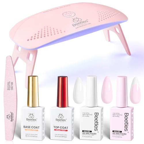 Beetles HEMA-Free Gel Nail Polish Kit with UV Lamp, 6-Piece Starter Set