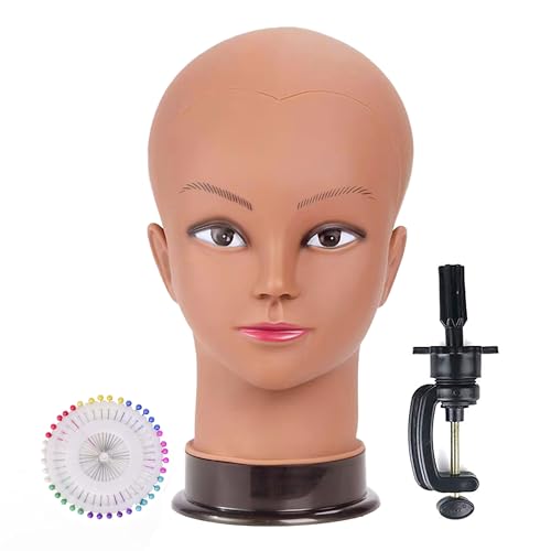 22-Inch Bald Female Mannequin Head for Wig Making, Styling, and Display
