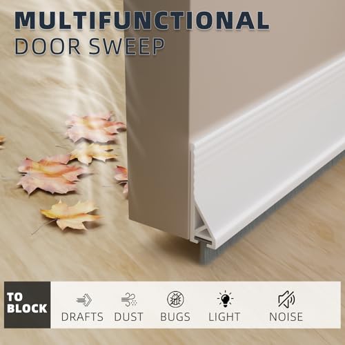 39" Door Sweep with Brush - Silicone Draft Stopper for Gaps
