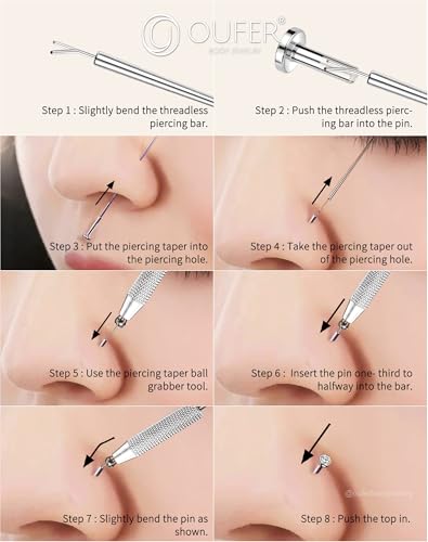 OUFER Piercing Ball Grabber Tool for 16G 18G Earrings & Body Piercing