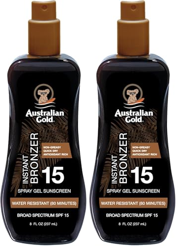 Australian Gold SPF 15 Spray Gel Sunscreen with Instant Bronzer - 8oz