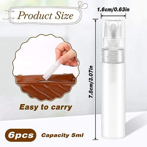 6 Pack 5ml Refillable Mini Spray Bottles for Travel & Perfume